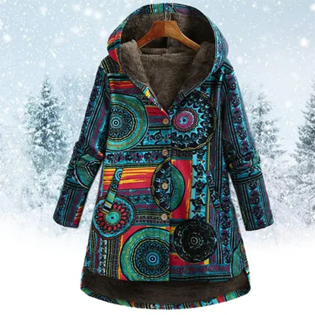Evaan | Bohemian Patchwork Hooded Coat