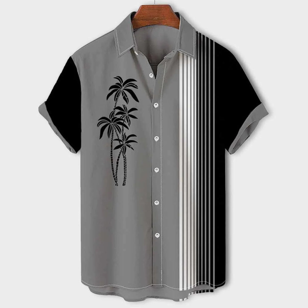 Miles | Color-Block Shirt with Palm Tree Detail