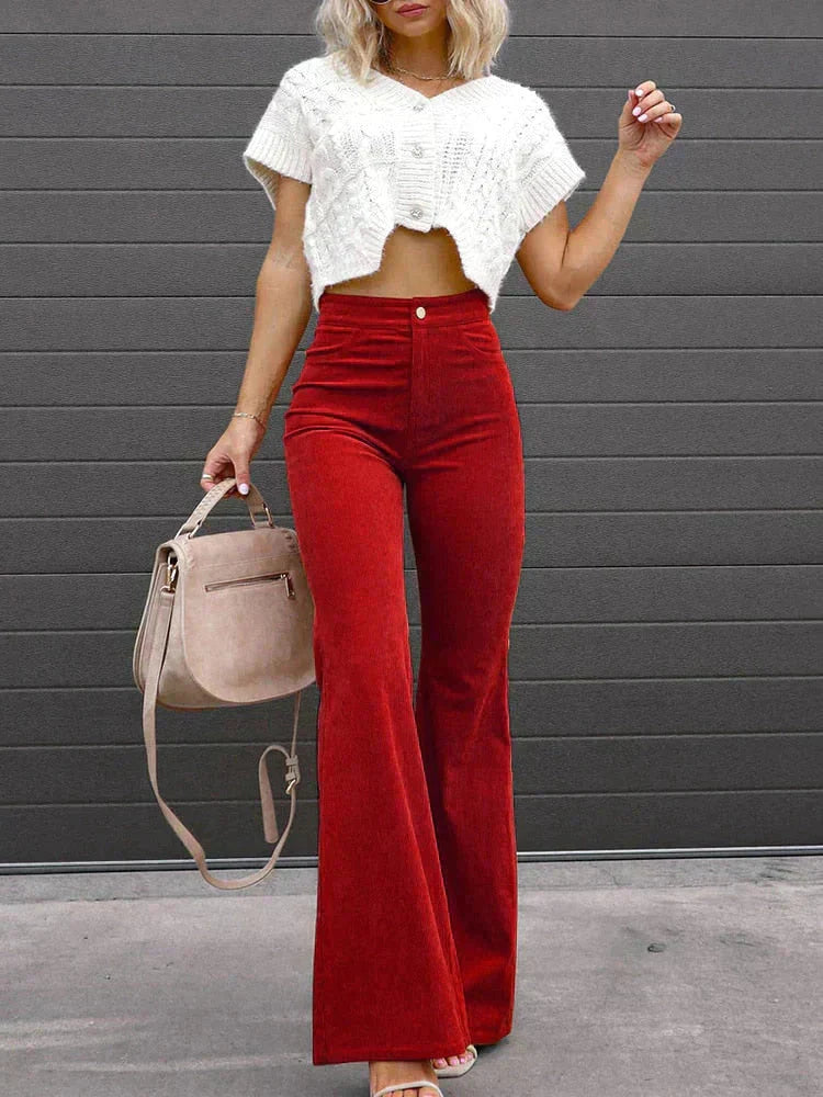 Sienna | Trendy Flared Corduroy Pants