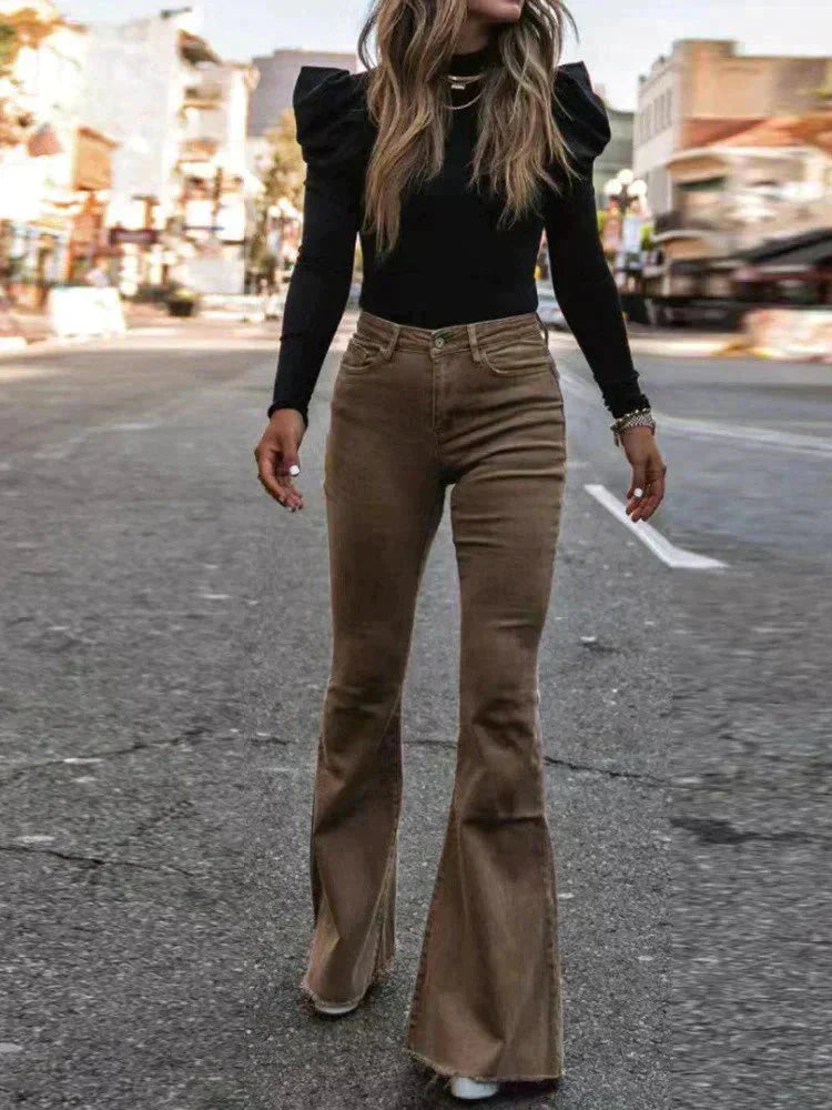 Sienna | Trendy Flared Corduroy Pants