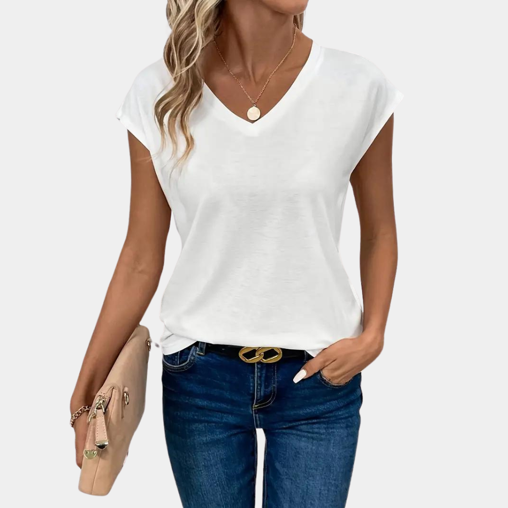 Mira | Casual V‑Neck Top - Motheero