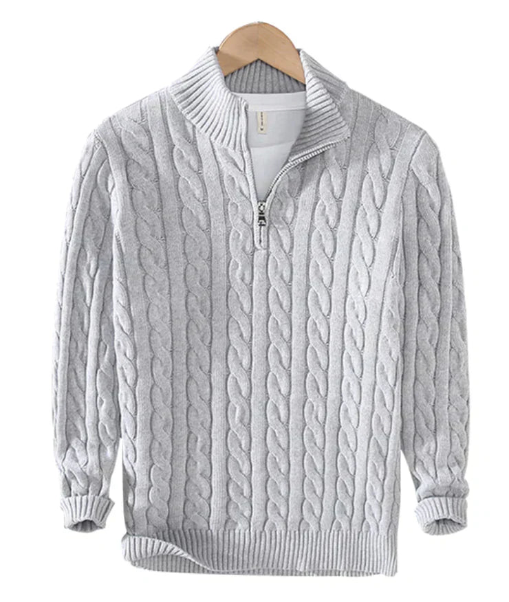 Granger | Cable Knit Quarter-Zip Sweater