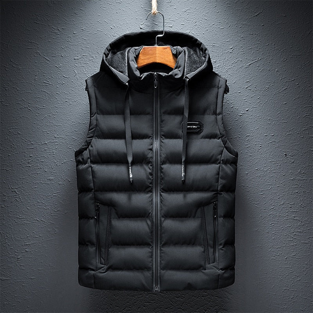Falco | Minimalist Quilted Vest with Drawstring Hood