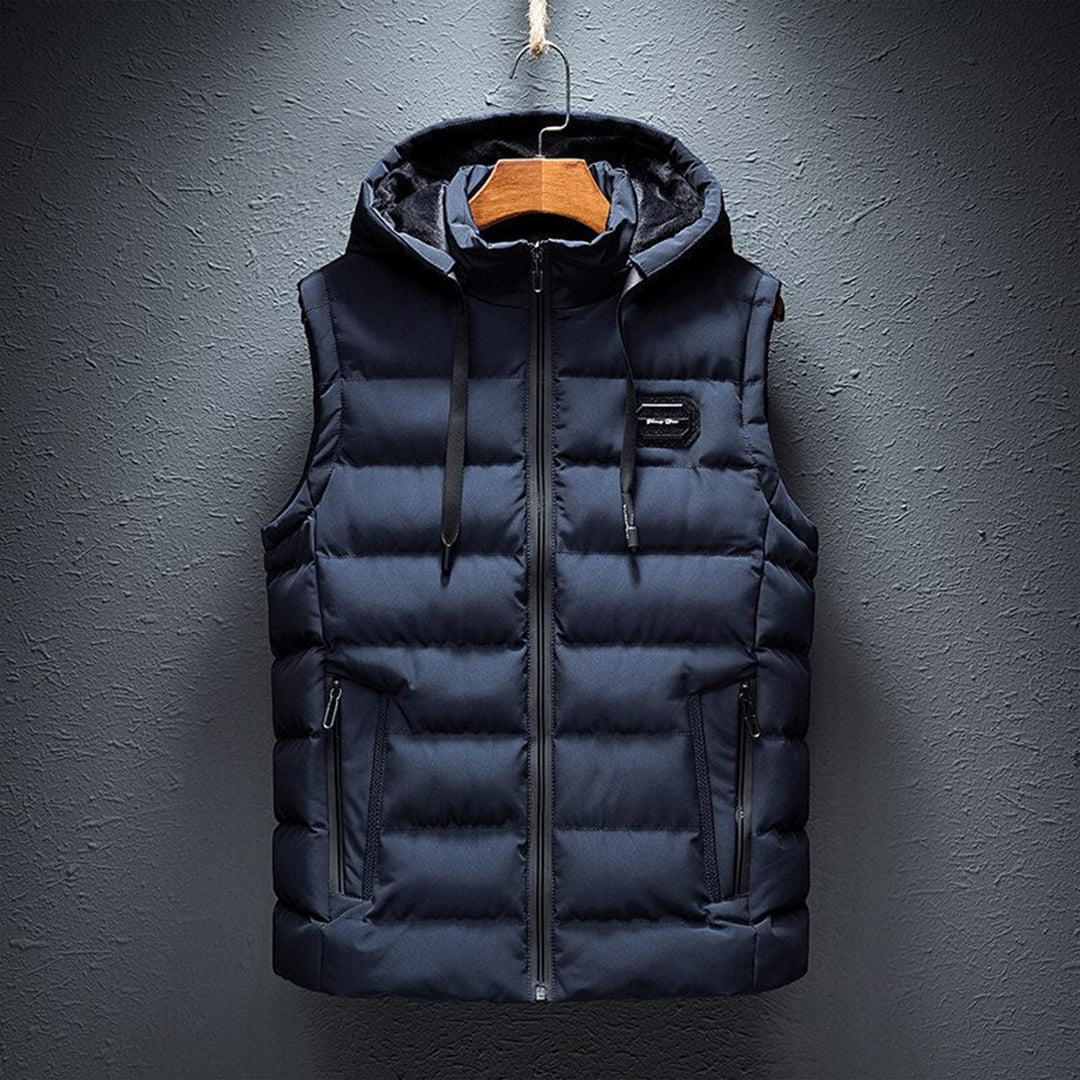 Falco | Minimalist Quilted Vest with Drawstring Hood