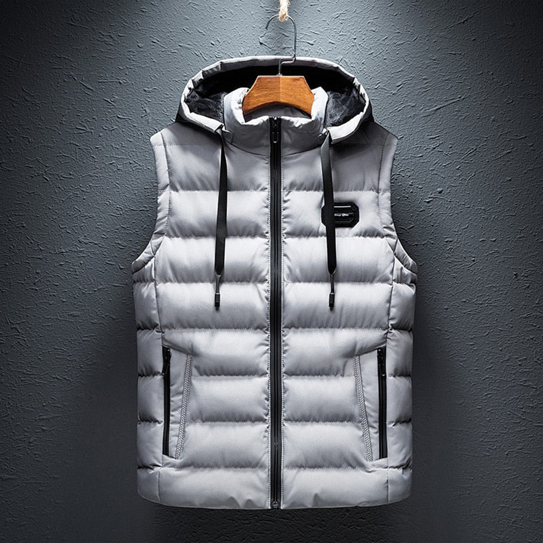 Falco | Minimalist Quilted Vest with Drawstring Hood