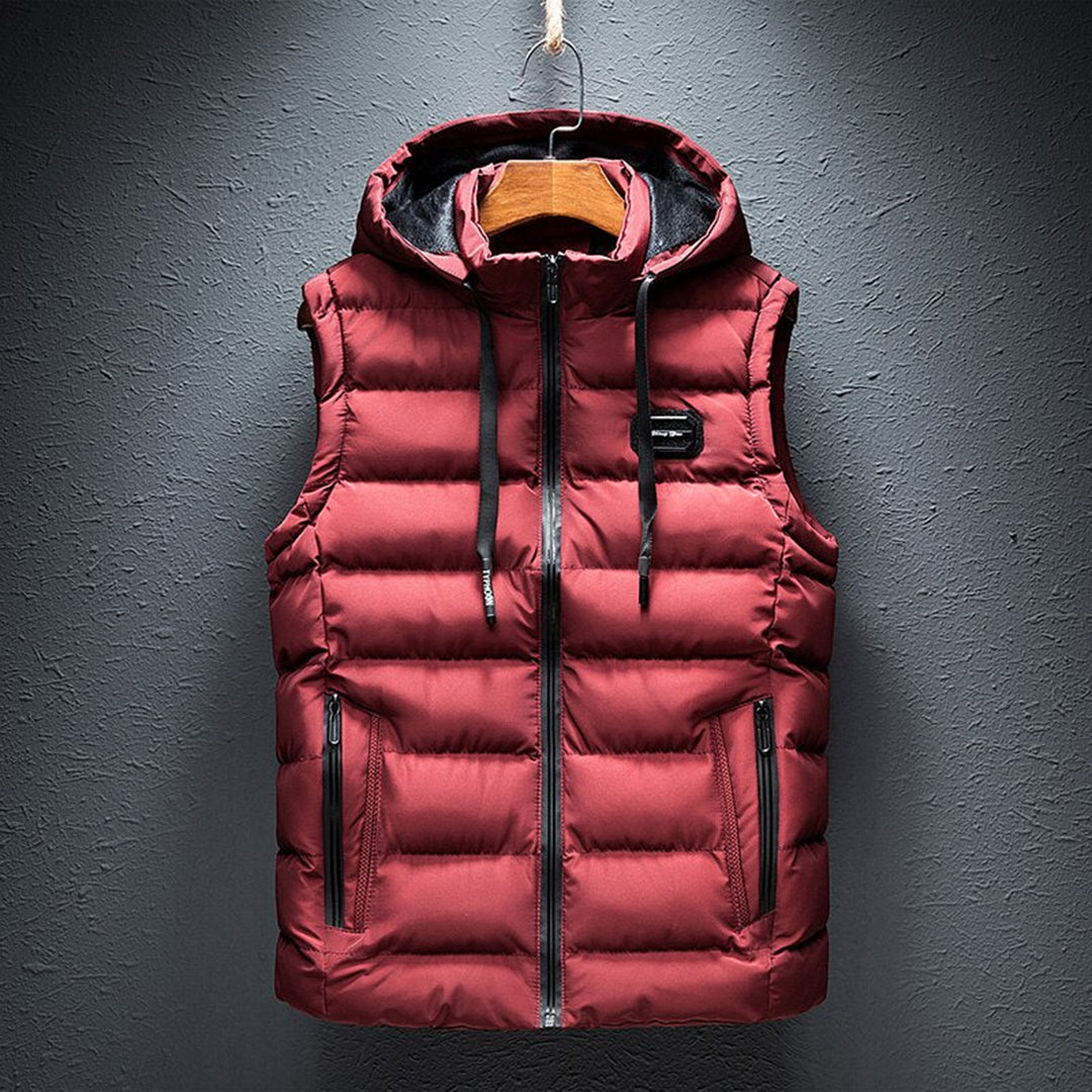 Falco | Minimalist Quilted Vest with Drawstring Hood