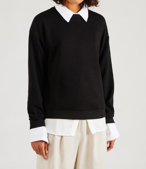 Bessie | Women Double‑Layer Top Sweater With Shirt Collar