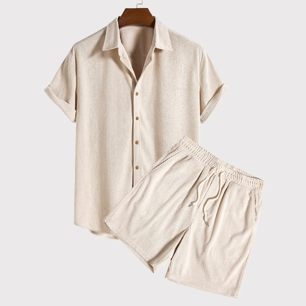 Elliot | Short Sleeve Button-Up with Shorts Outfit Set