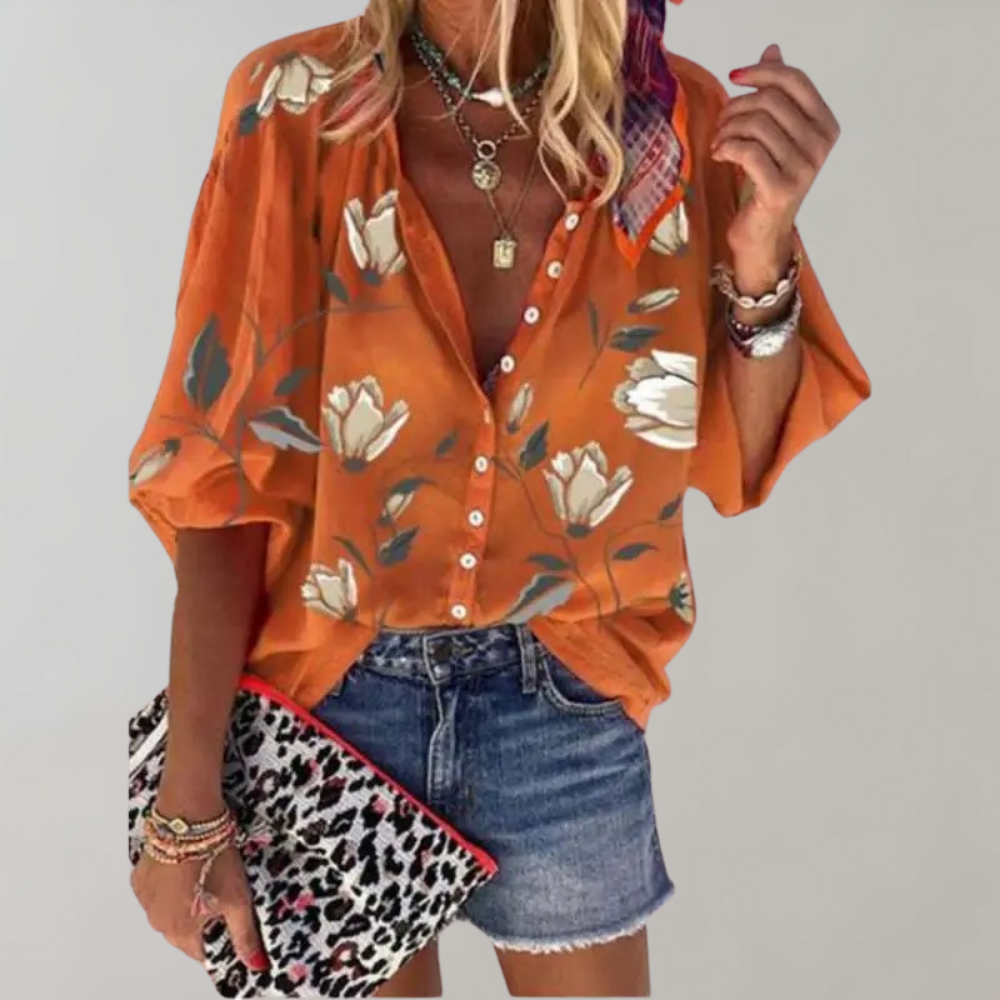 Mila | Floral Button Blouse - Motheero