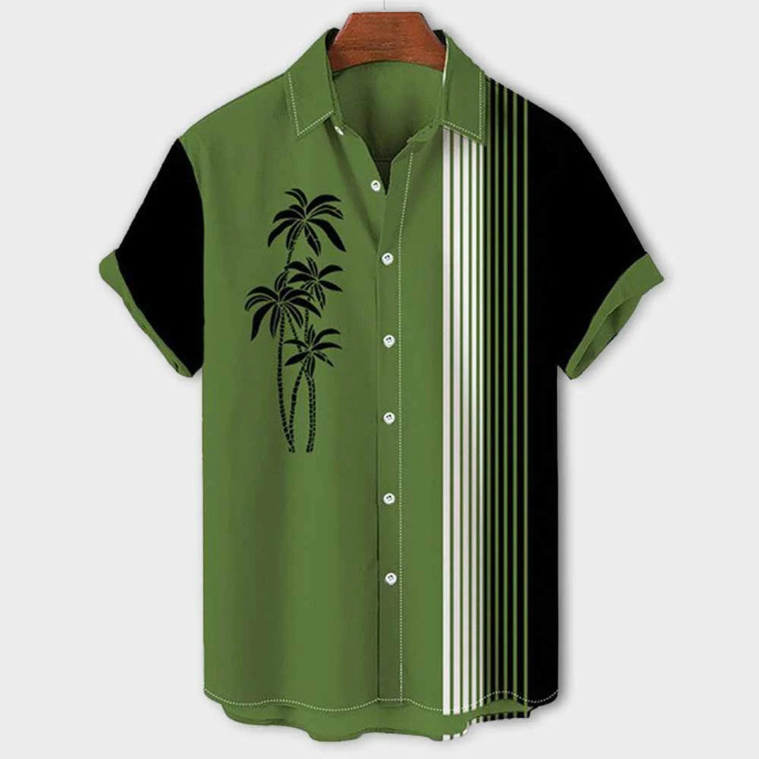 Miles | Color-Block Shirt with Palm Tree Detail