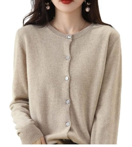 Iris | Women Button Cardigan with Crew Neck