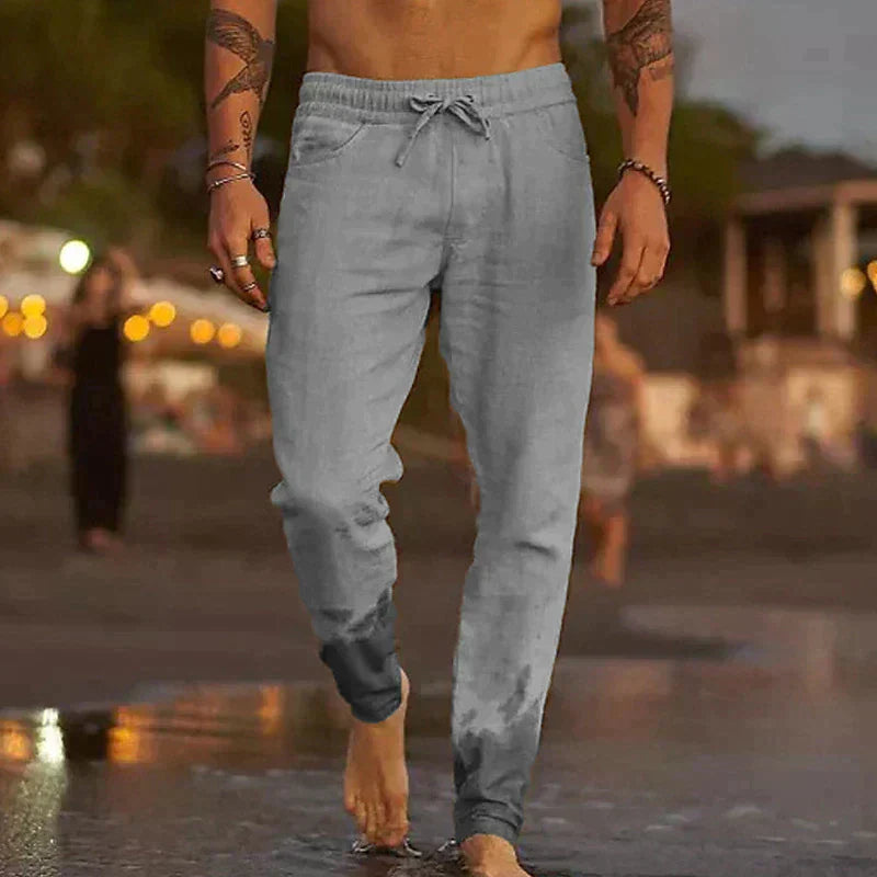 Colin | Relaxed Linen-Cotton Drawstring Pants