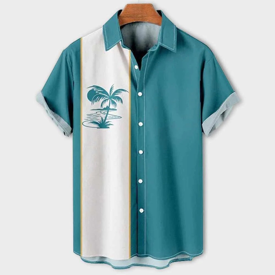 Miles | Color-Block Shirt with Palm Tree Detail