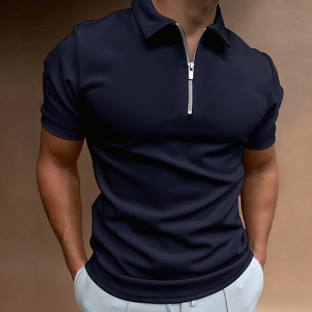 Zayne | Casual Zipper Short Sleeve Polo