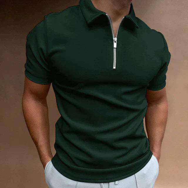 Zayne | Casual Zipper Short Sleeve Polo