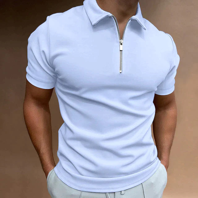 Zayne | Casual Zipper Short Sleeve Polo