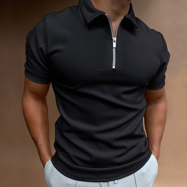 Zayne | Casual Zipper Short Sleeve Polo