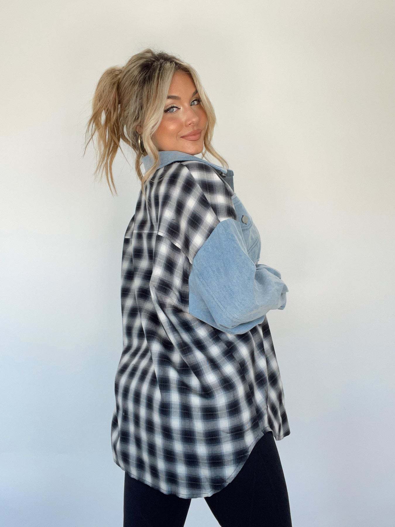 Celestine | Oversized Retro Denim Shirt - Motheero