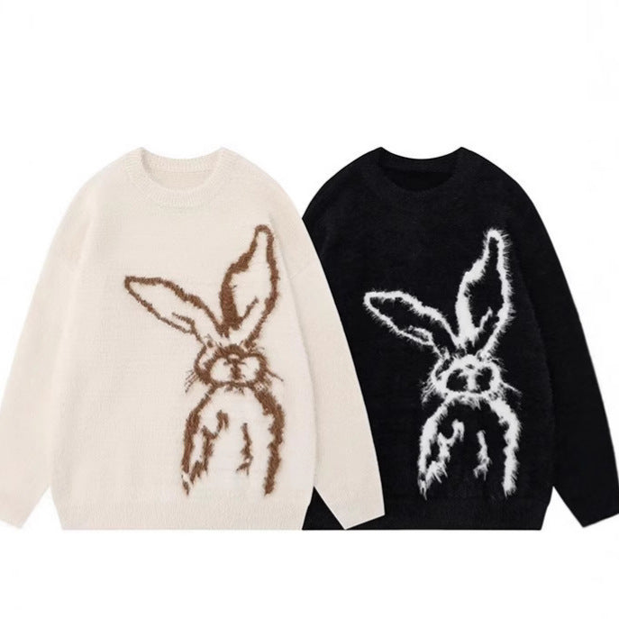 Viola | Cozy Rabbit Print Sweater