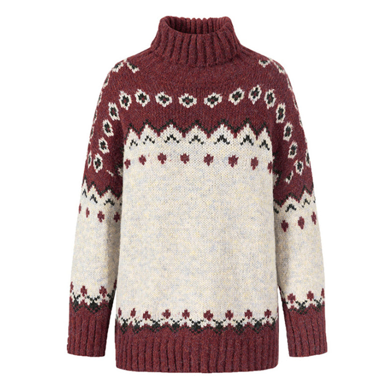 Lily | Women Vintage Turtleneck Christmas Sweater