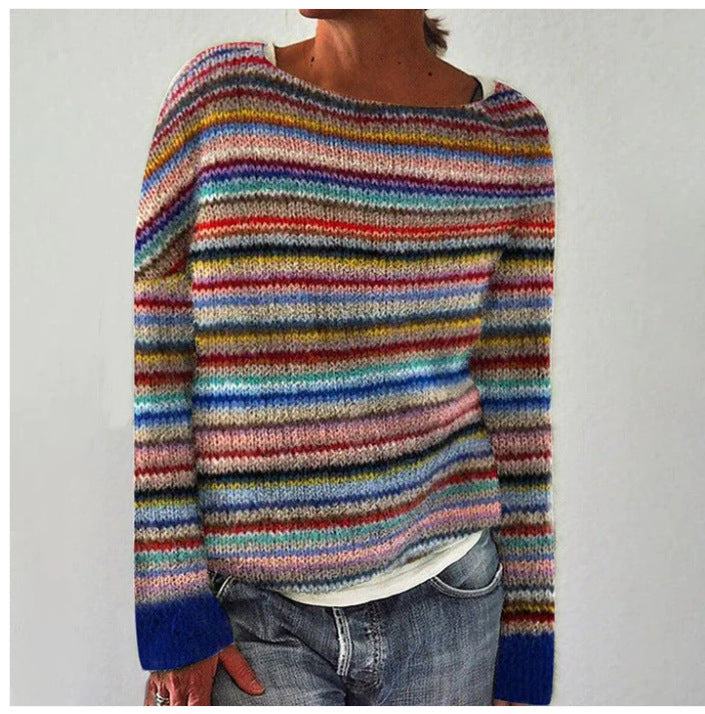 Betty | Comfortable Multicolor Striped Sweater