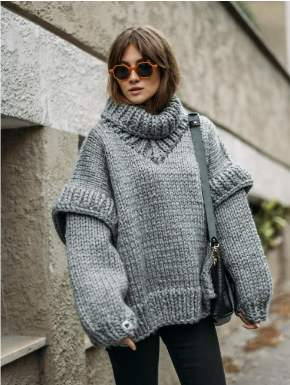 Nadia | Women Oversized Turtleneck Sweater