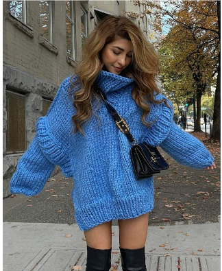 Nadia | Women Oversized Turtleneck Sweater