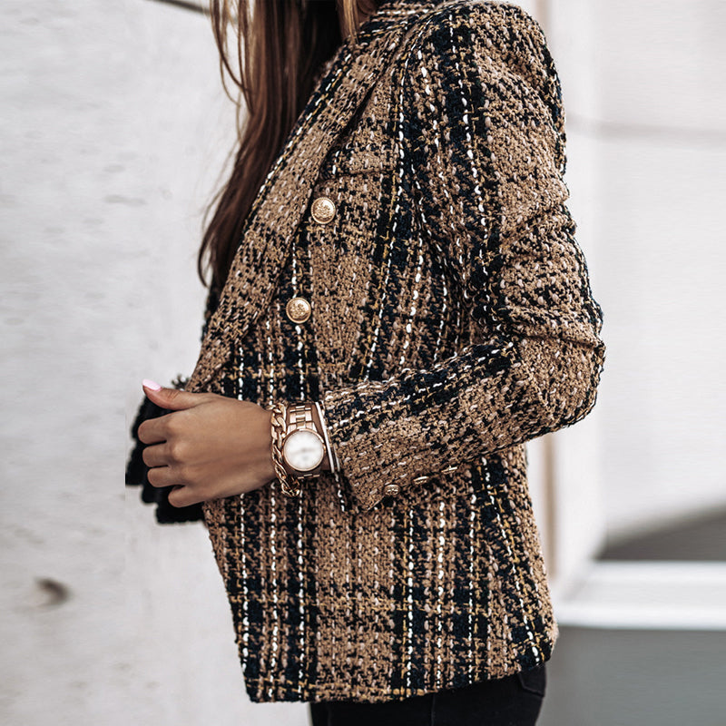 Abbey | Elegant Blazer Checked Pattern - Motheero