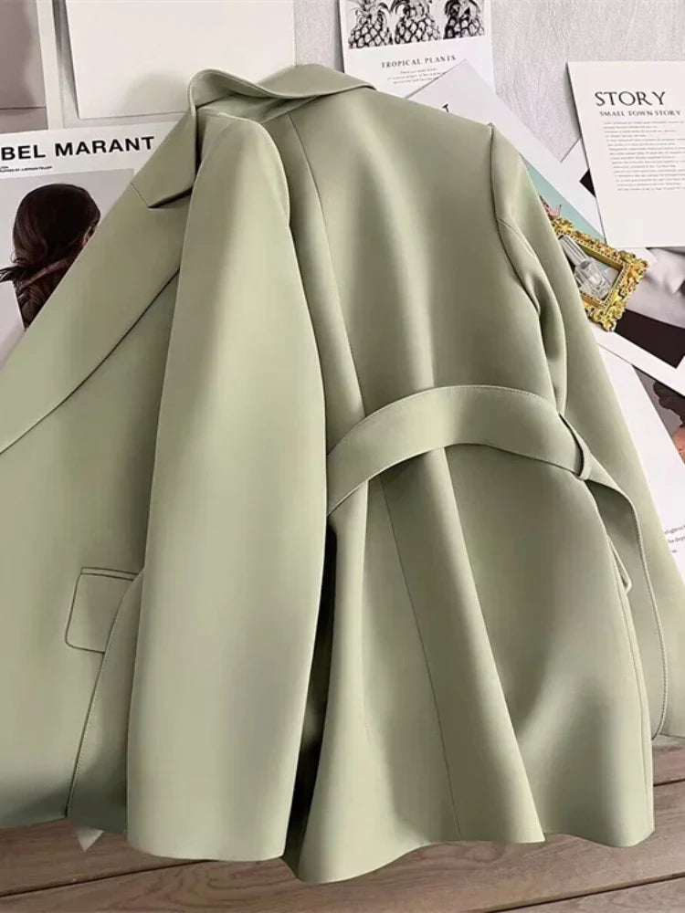 Grace | Belted Elegant Blazer - Motheero