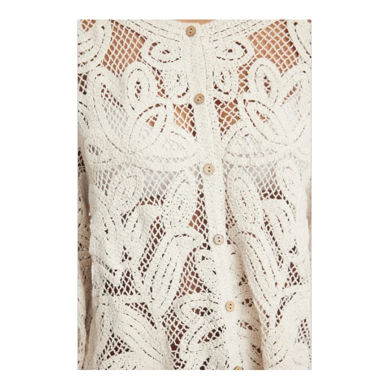 Selina | Cotton Floral Knitted Cardigan