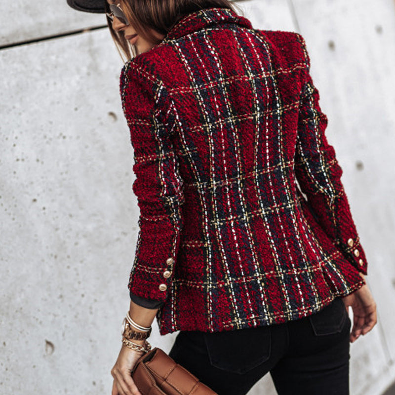 Abbey | Elegant Blazer Checked Pattern - Motheero