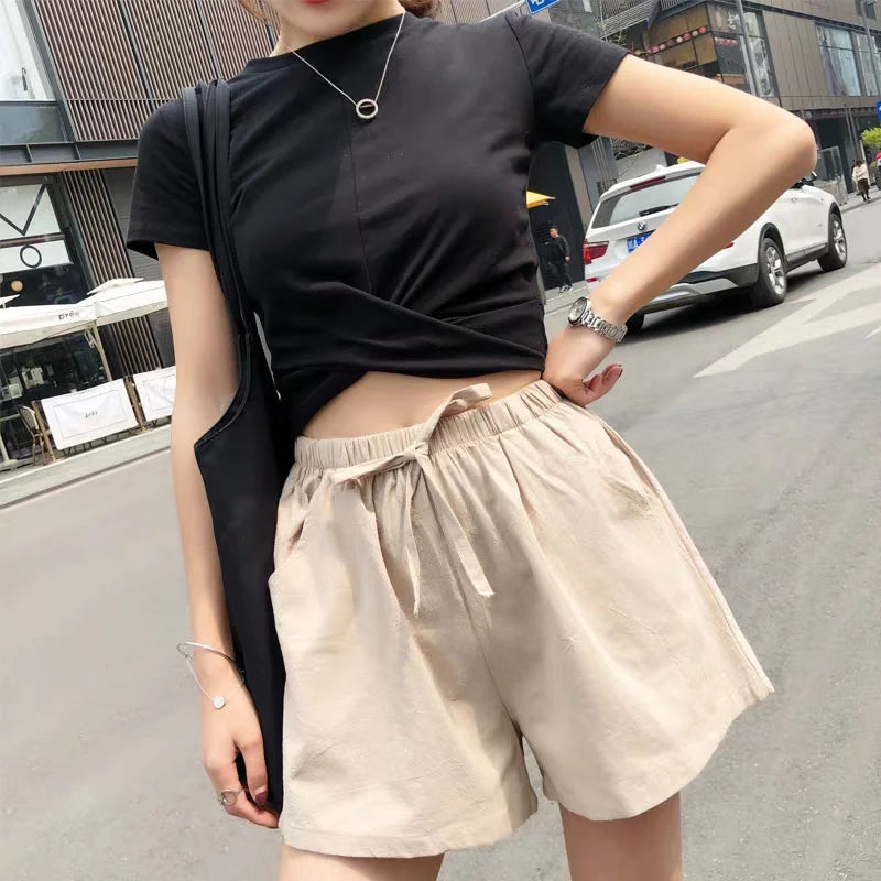 Maris | Relaxed Linen with Tie Waist Shorts