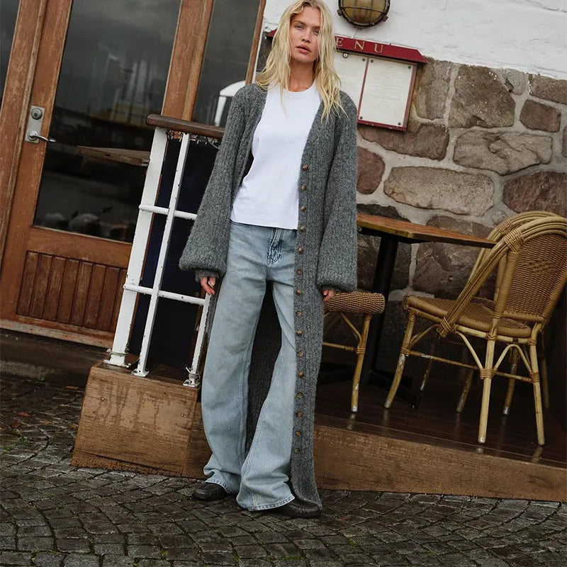 Velmira | Women Chic Knit Very Long Cardigan