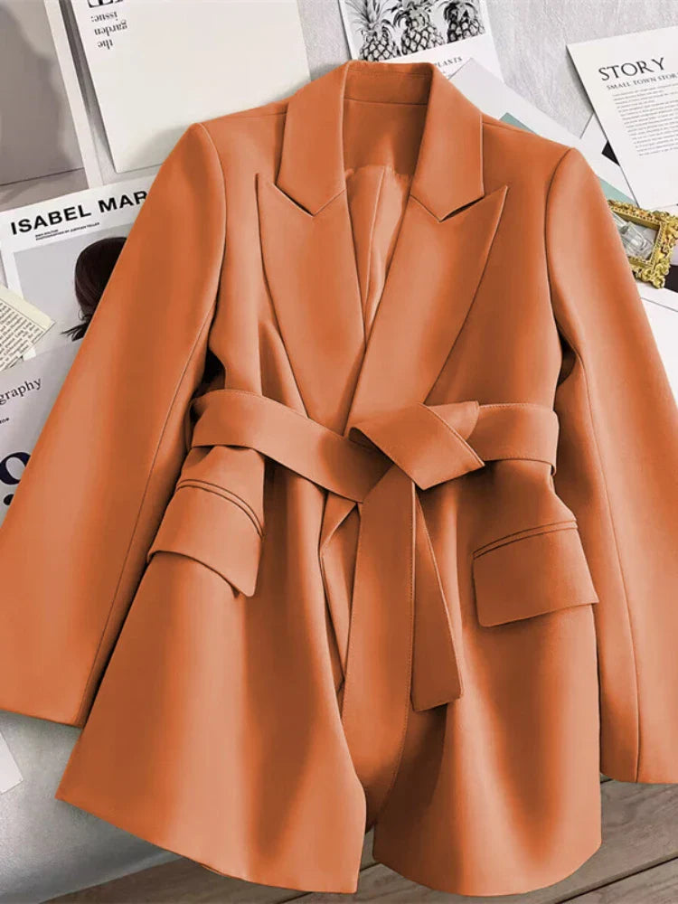 Grace | Belted Elegant Blazer - Motheero