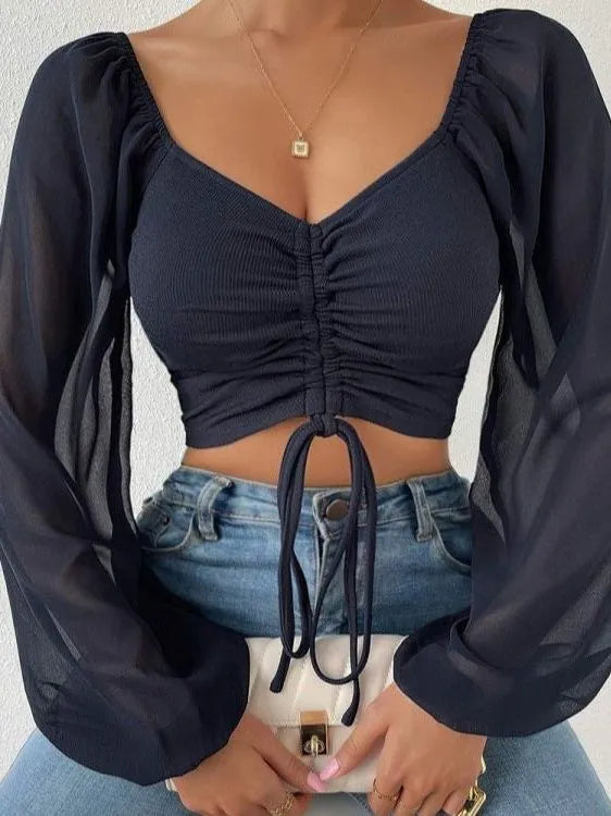 Celeste | Elegant Long‑Sleeve Spring Blouse - Motheero