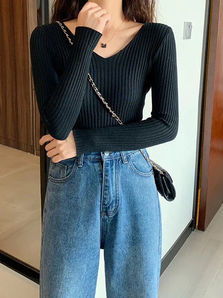 Nessa | Slim Ribbed Knit Sweater