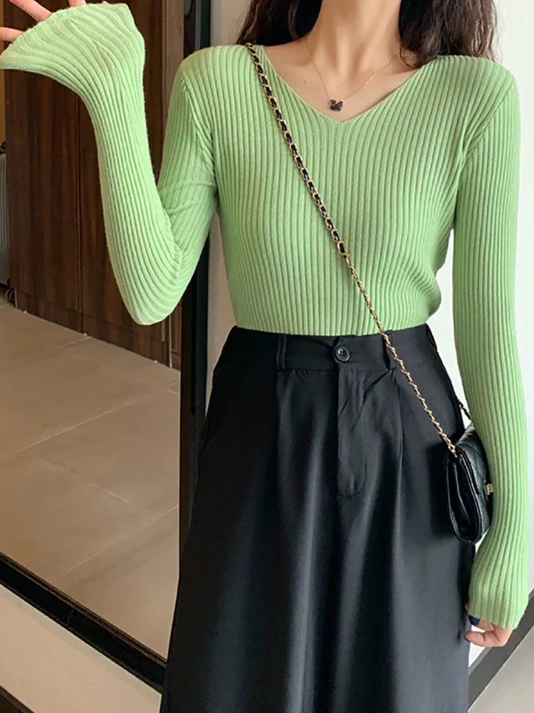 Nessa | Slim Ribbed Knit Sweater