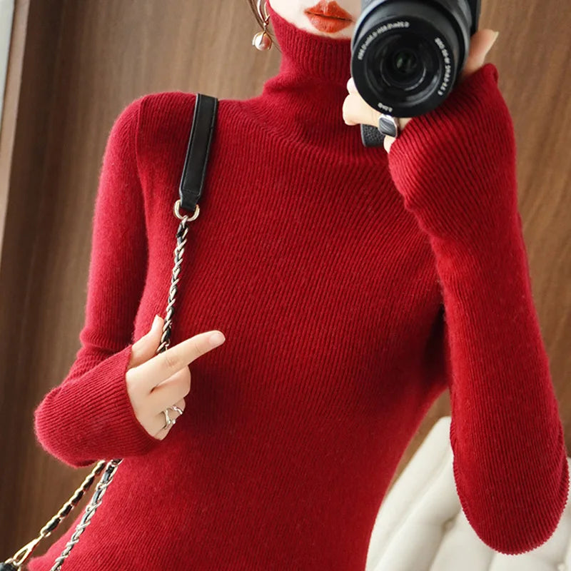 Vivienne | Women Casual Turtleneck Pullover Sweater