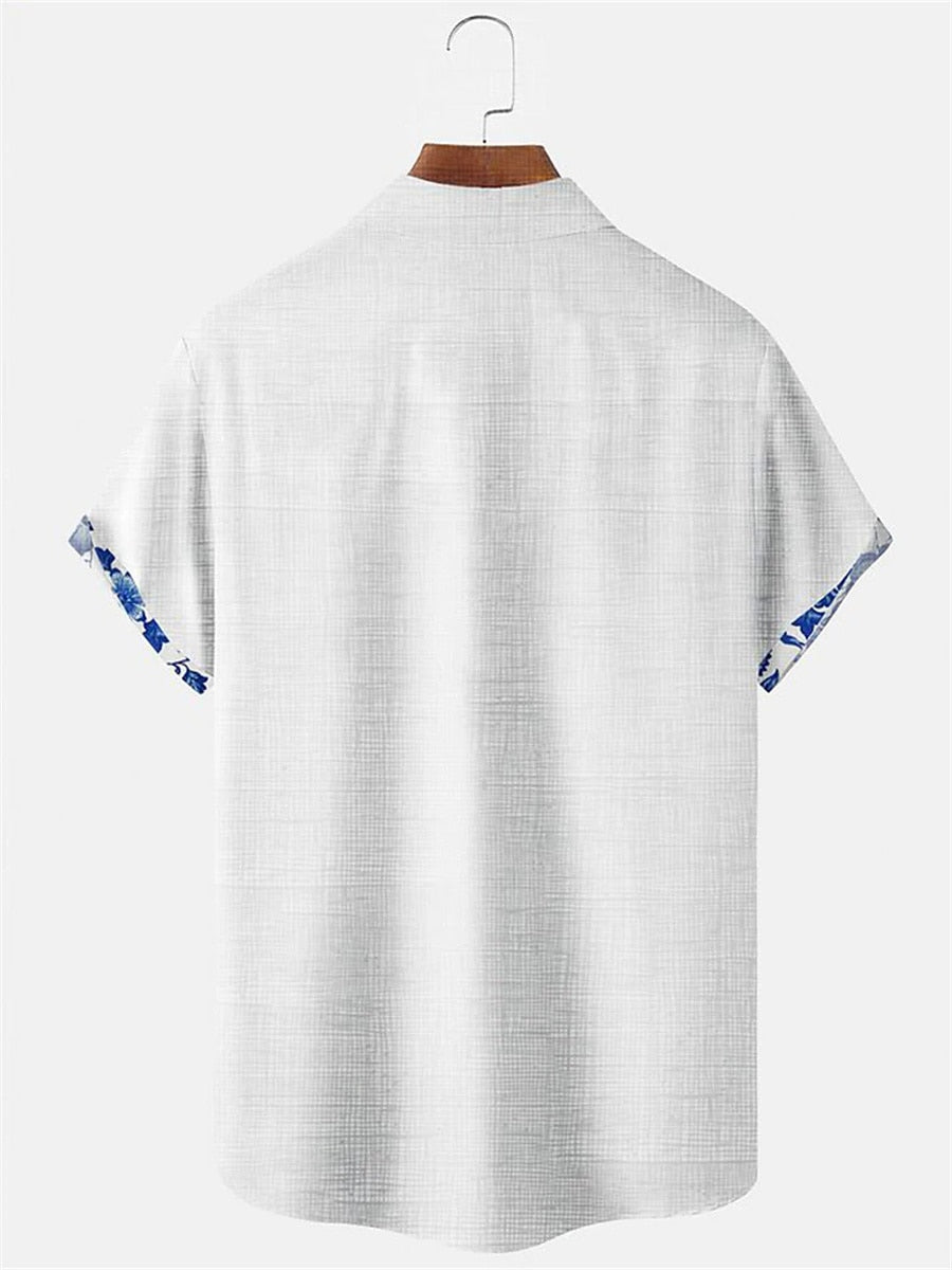 Dorian | Elegant Linen with Floral Details Shirt