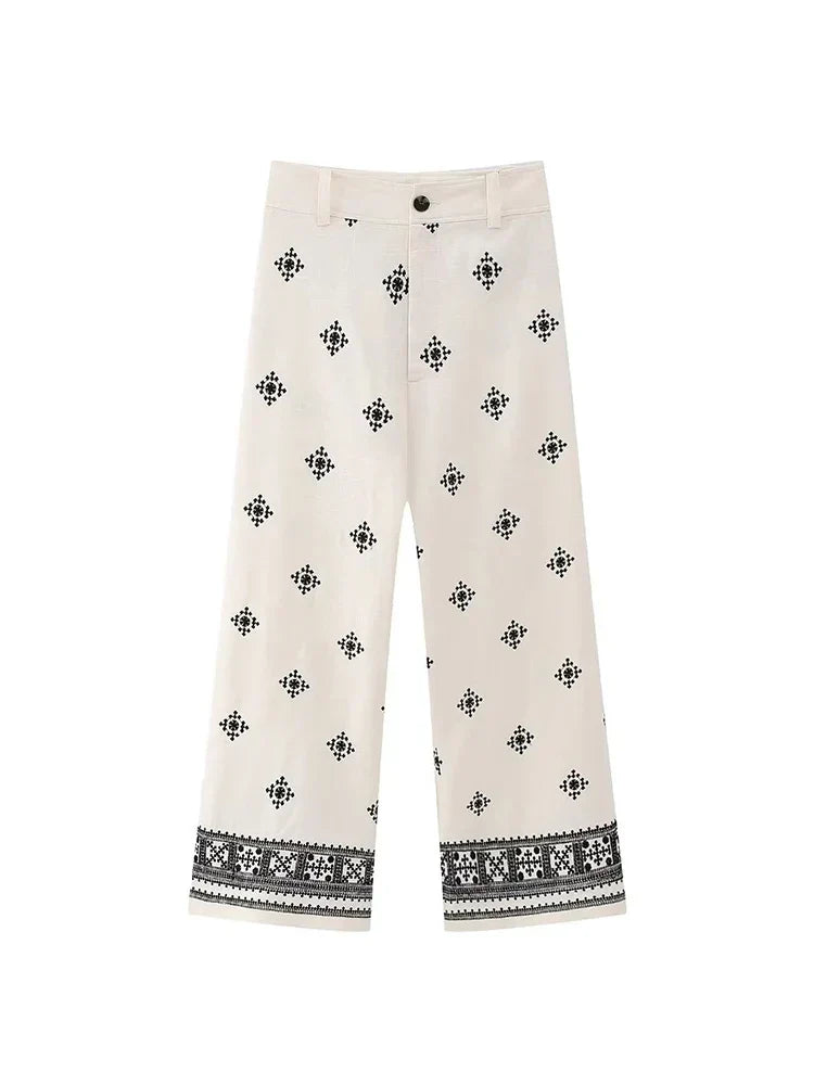 Marisol | Vintage Boho Embroidered Trousers