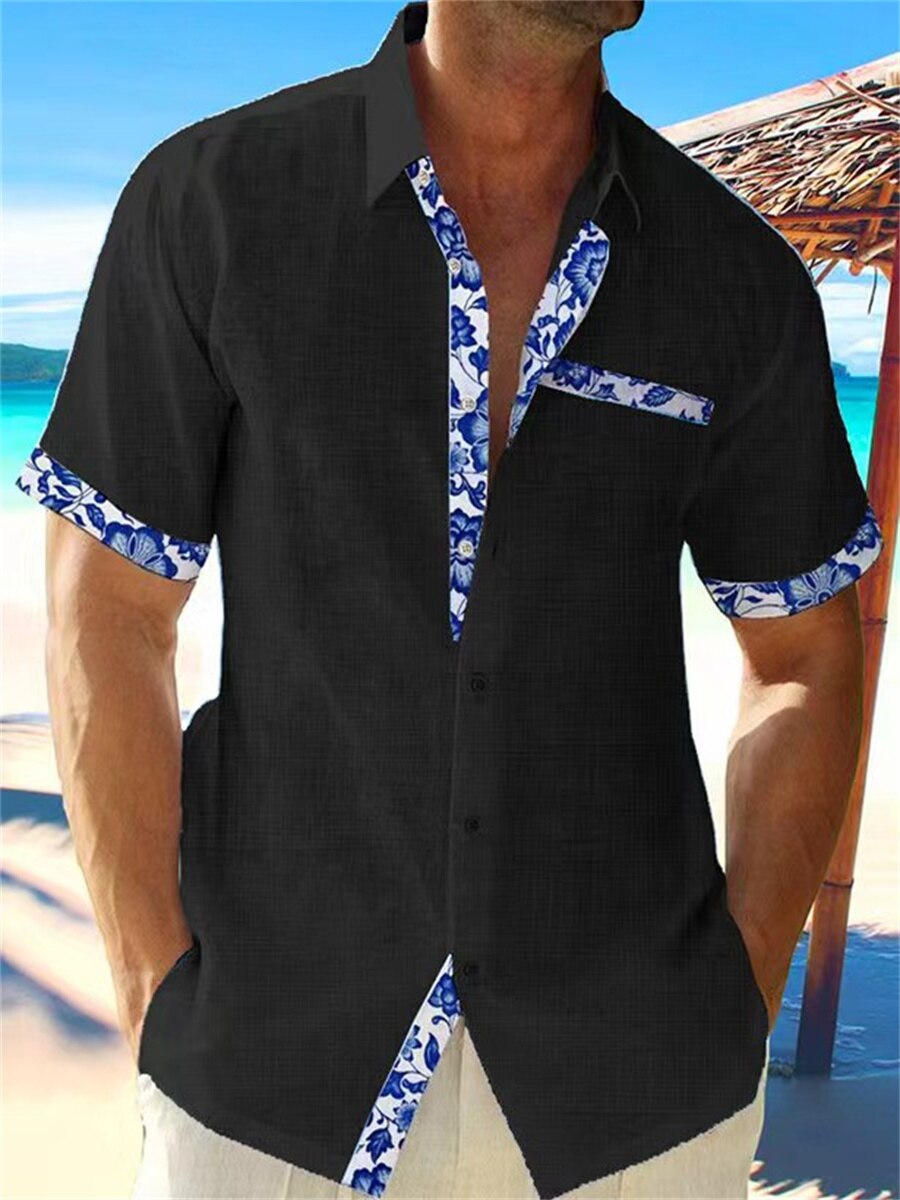 Dorian | Elegant Linen with Floral Details Shirt