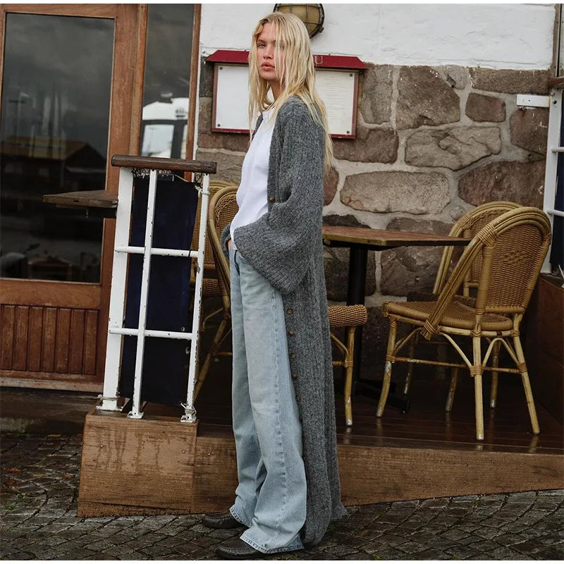 Velmira | Women Chic Knit Very Long Cardigan