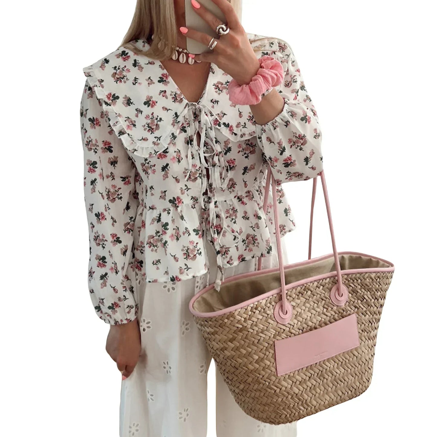 Lila | Floral Long-Sleeve Blouse - Motheero