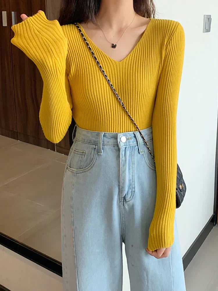 Nessa | Slim Ribbed Knit Sweater