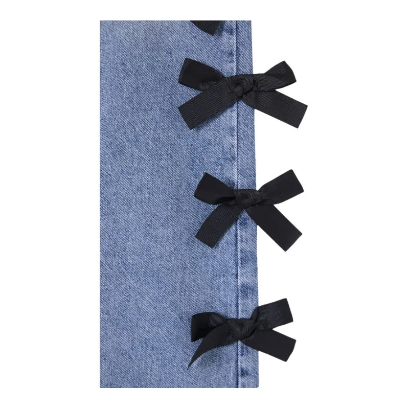 Seraphine | Mid-Waist Wide-Leg with Ribbon Detail Jeans