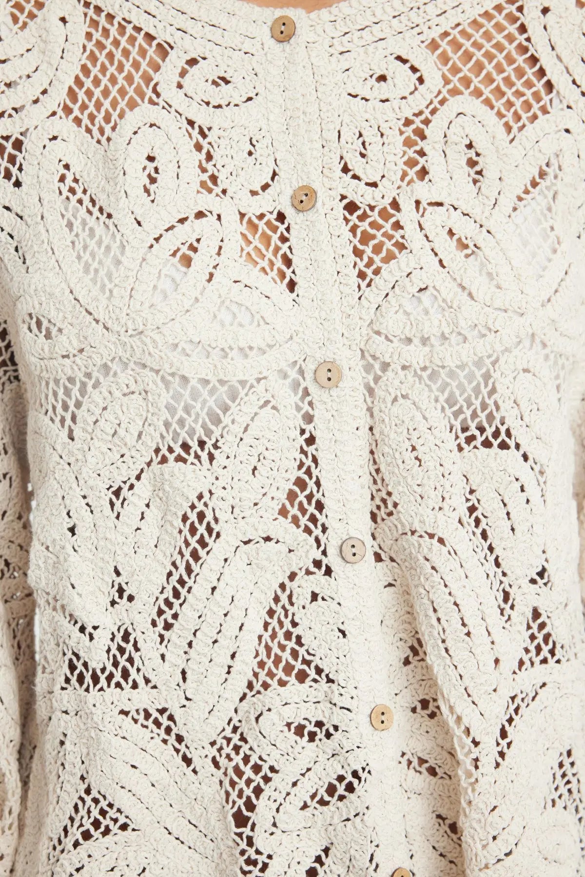 Selina | Cotton Floral Knitted Cardigan