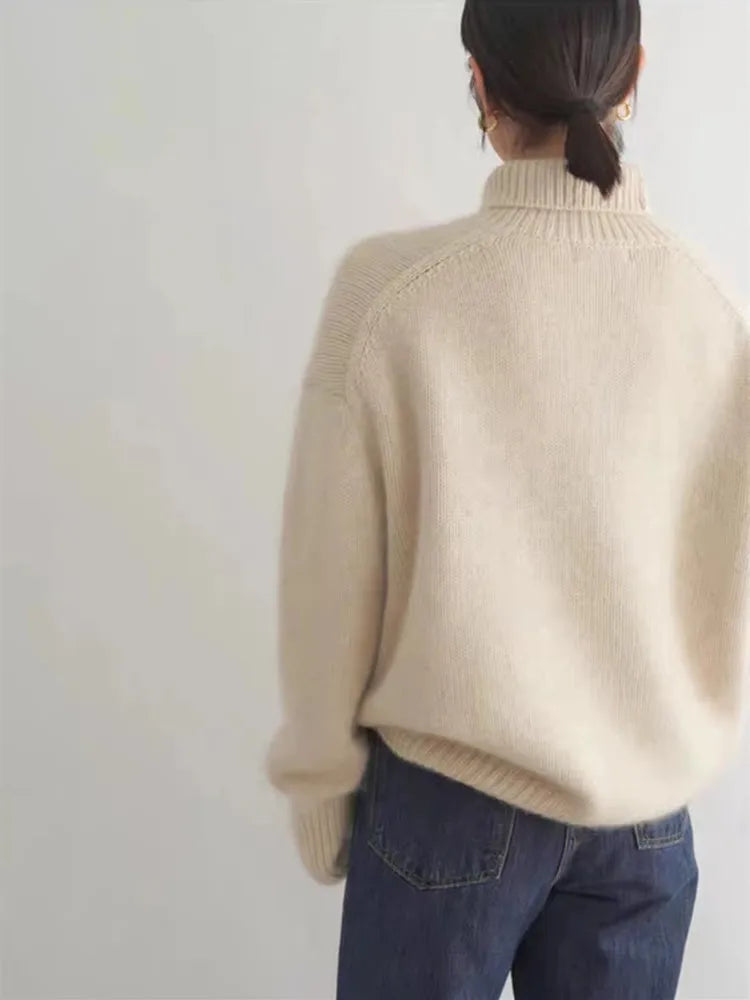 Cristina | Women Loose Turtleneck Knit Sweater for Cozy Days