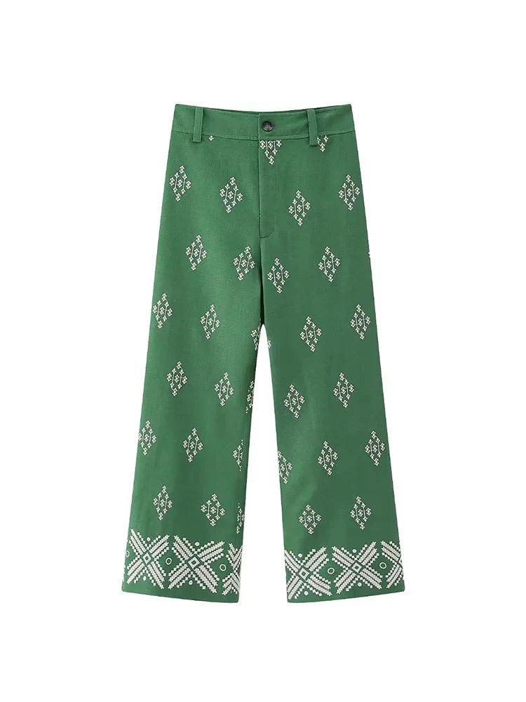 Marisol | Vintage Boho Embroidered Trousers