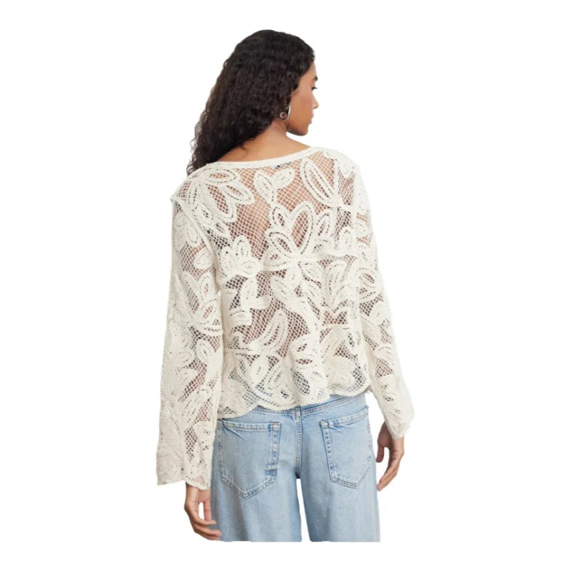 Selina | Cotton Floral Knitted Cardigan