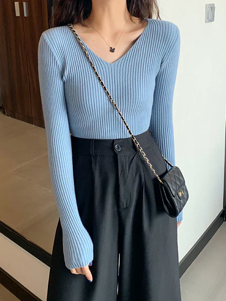 Nessa | Slim Ribbed Knit Sweater
